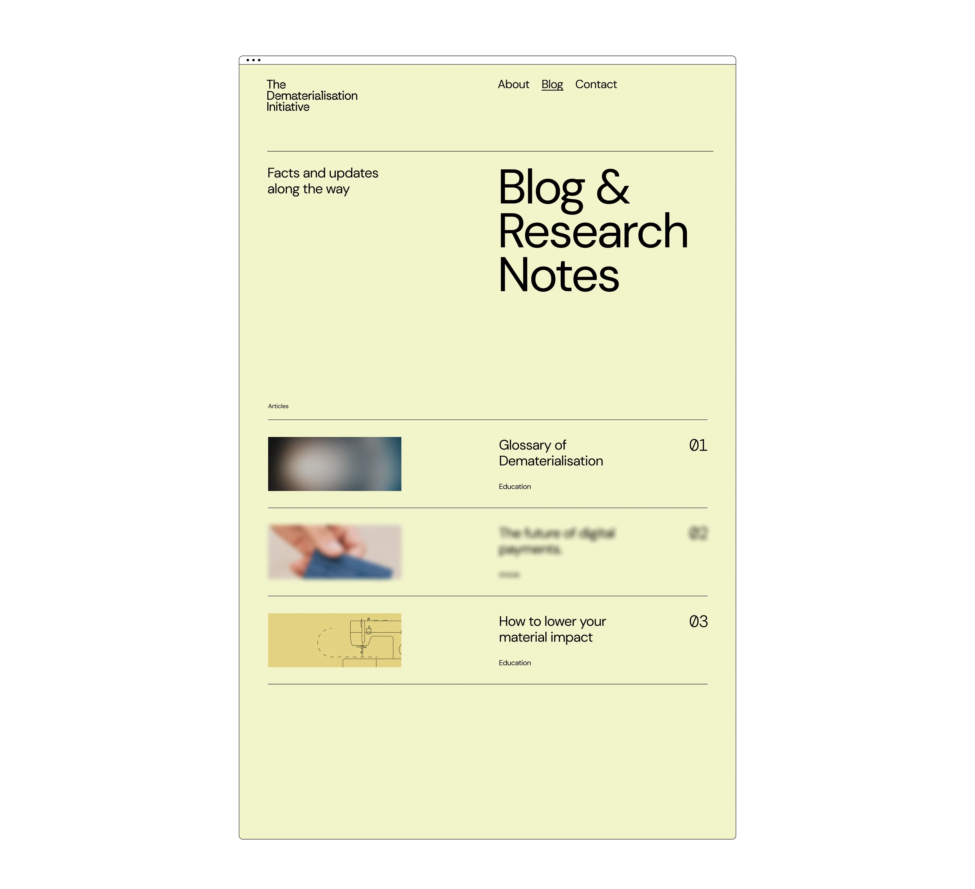 The Dematerialisation Initiative
