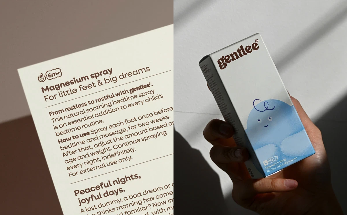 Gentlee Magnesium Spray Branding
